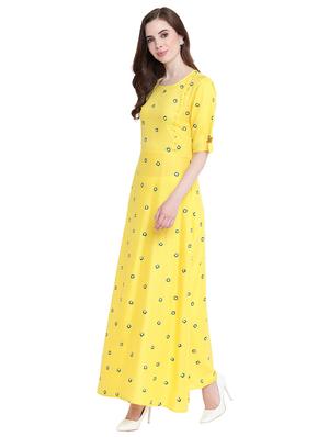 block printed flared kurta - 16244961 - Standard Image - 2