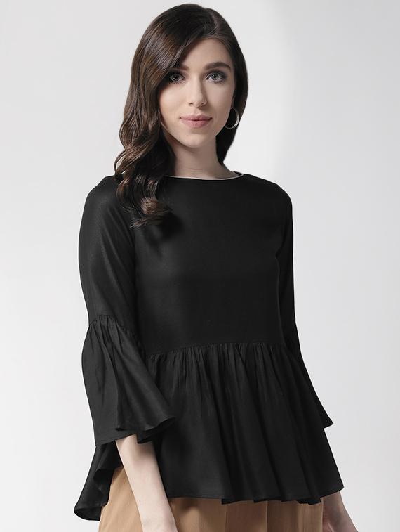 bell sleeved gathered top - 16245034 - Zoom Image - 1
