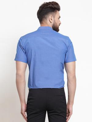blue solid casual shirt - 16245116 - Standard Image - 3