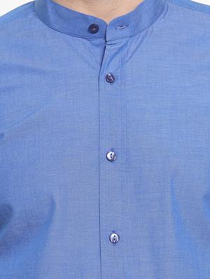 blue solid casual shirt - 16245116 - Standard Image - 5