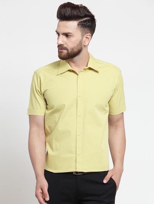 lime green solid casual shirt - 16245122 - Standard Image - 1