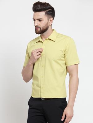 lime green solid casual shirt - 16245122 - Standard Image - 2