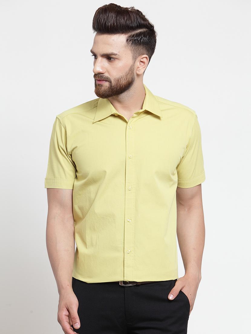 lime green solid casual shirt - 16245122 - Zoom Image - 1