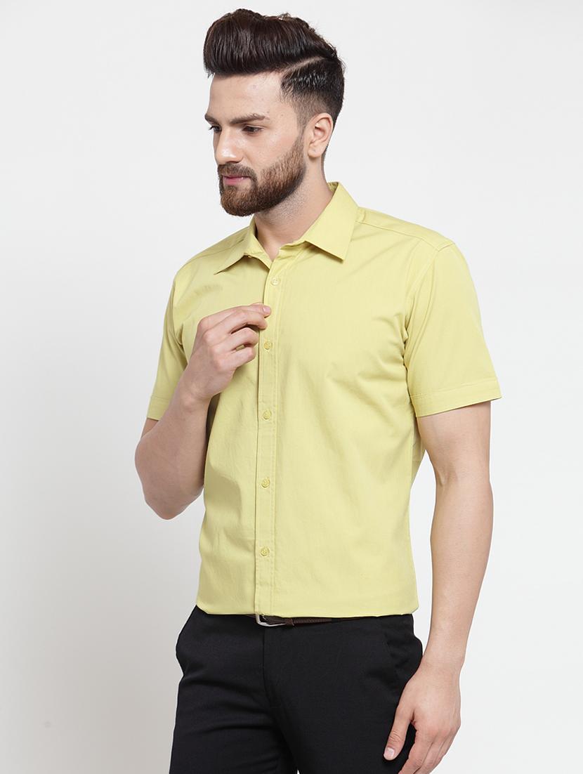 lime green solid casual shirt - 16245122 - Zoom Image - 2