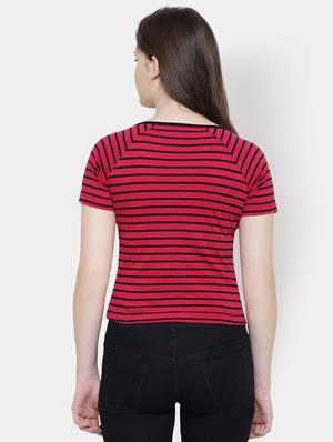 notch neck striped top - 16245216 - Standard Image - 3