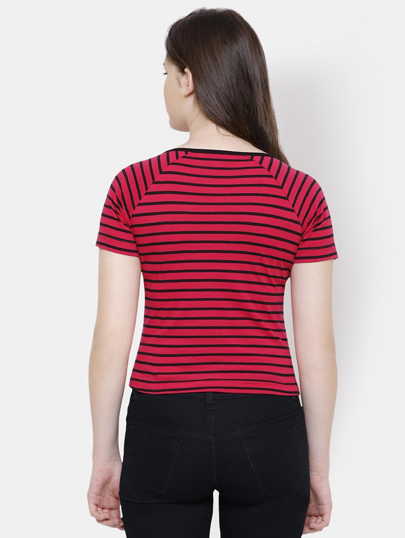notch neck striped top - 16245216 - Zoom Image - 3