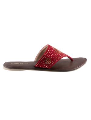 maroon toe separator sandals - 16245238 - Standard Image - 2