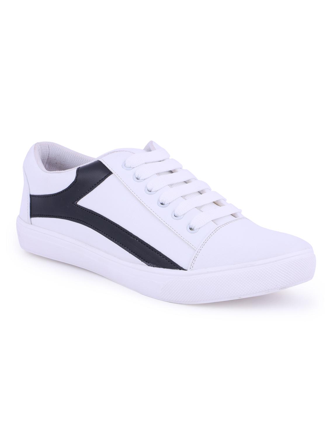 white leatherette lace up sneakers - 16245259 - Zoom Image - 1