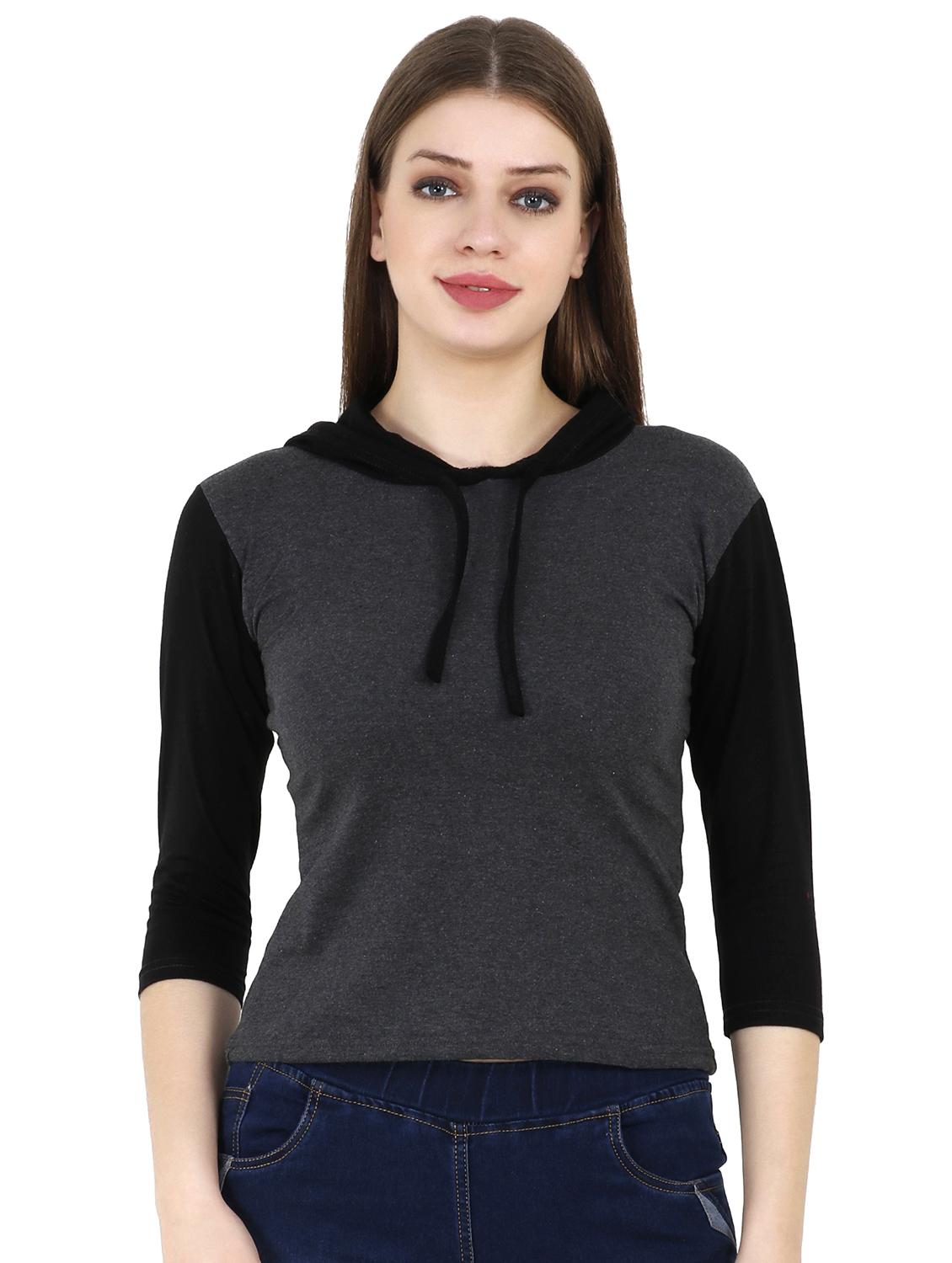 Hooded Three quarter sleeve tee - 16245368 - Zoom Image - 1