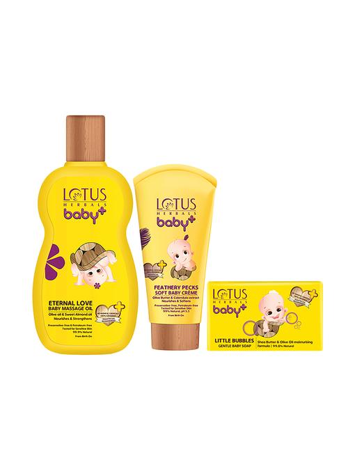 lotus herbals baby combo pack of 3 (oil-100ml+cream-50gm+soap-75g) - 16245404 - Standard Image - 1