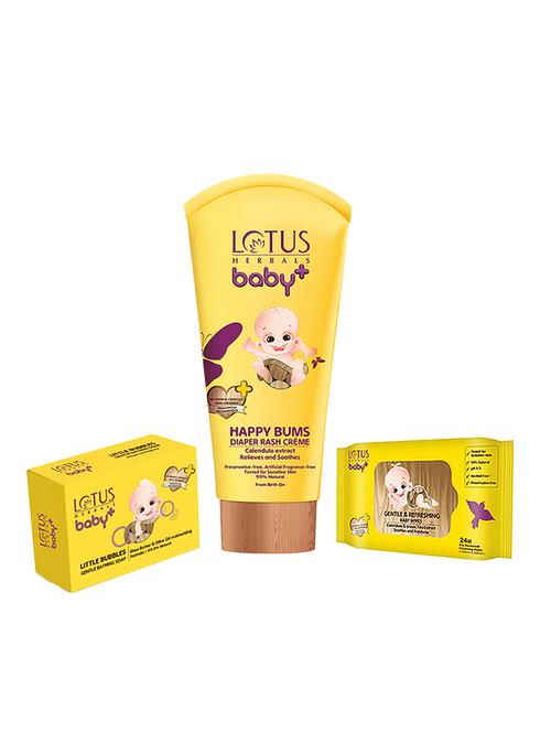 lotus herbals baby combo pack of 3 (soap-75g+wipes-24n+creme-100gm) - 16245410 - Standard Image - 1