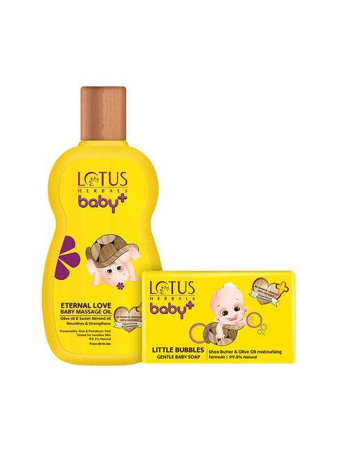 lotus herbals baby combo pack of 2 (massage oil & bath soap) - 16245415 - Very Small Image - 1