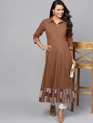 ikat printed anarkali kurta - 16245538 - Standard Image - 4