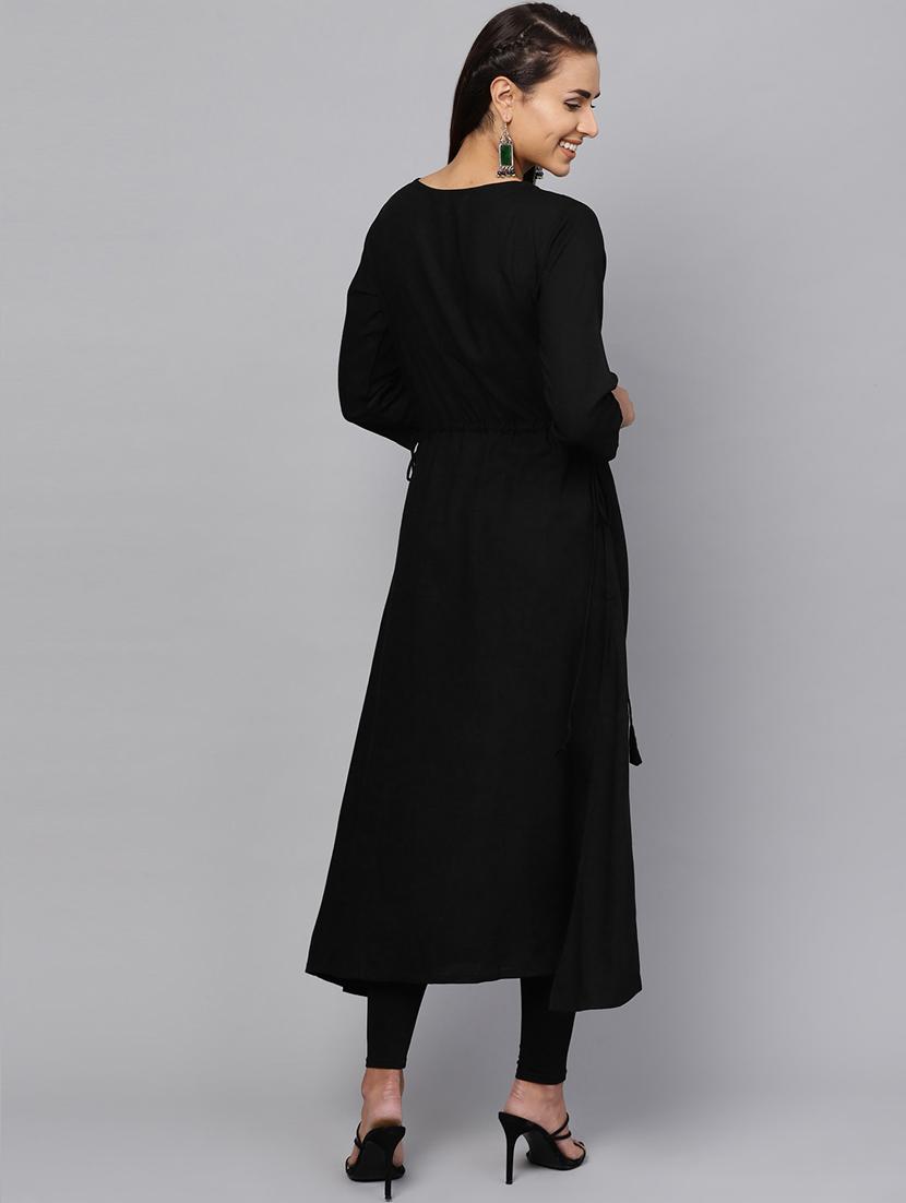 embroidered a-line kurta - 16245547 - Zoom Image - 3