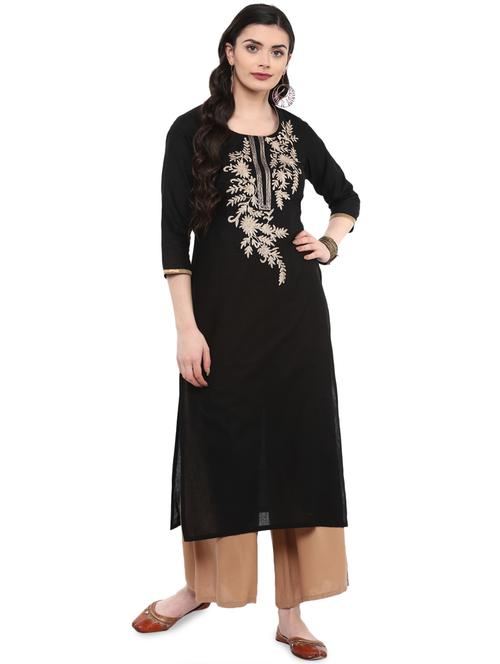 embroidered straight kurta - 16245555 - Very Small Image - 1