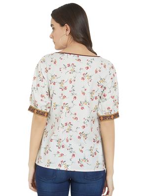 tie up neck floral tunic - 16245719 - Standard Image - 3
