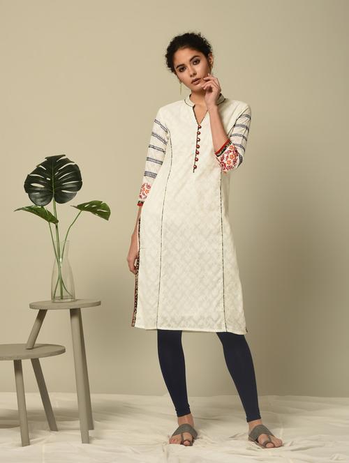 embroidered straight kurta - 16245957 - Standard Image - 1