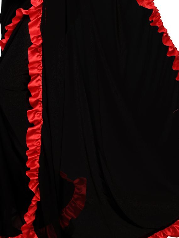 ruffle bordered fusion saree with blouse - 16246054 - Zoom Image - 4