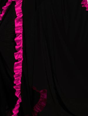 ruffle bordered fusion saree with blouse - 16246059 - Standard Image - 4