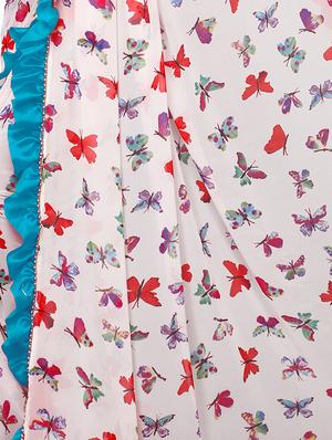 ruffle bordered fusion saree with blouse - 16246063 - Standard Image - 4
