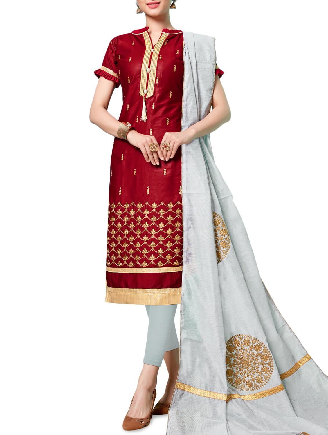 embroidered unstitched suit - 16246900 - Zoom Image - 1