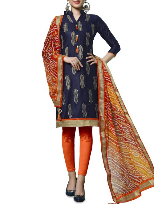embroidered unstitched suit - 16246904 - Standard Image - 1