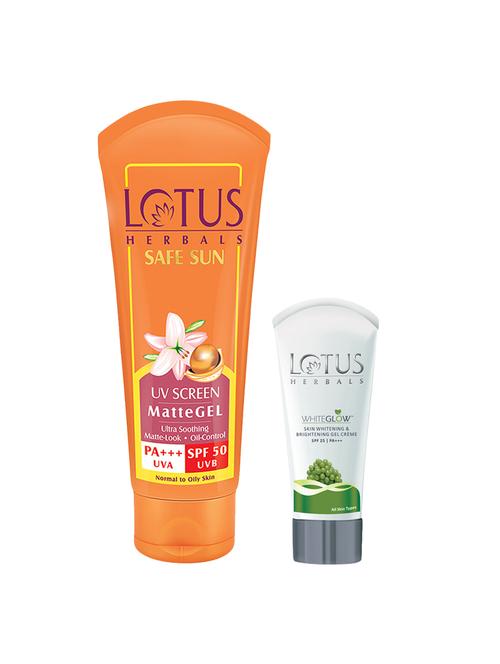 lotus herbals combo pack - safe sun mattegel spf-50 & whiteglow gel cr?me spf 25 - 16246922 - Standard Image - 1