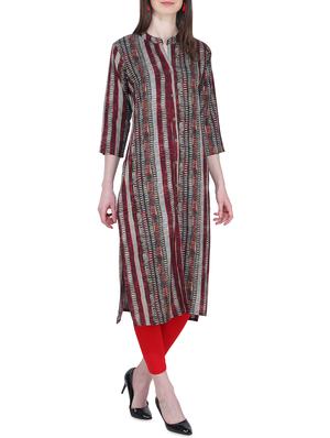 printed straight kurta - 16246960 - Standard Image - 2