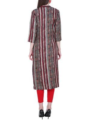 printed straight kurta - 16246960 - Standard Image - 3
