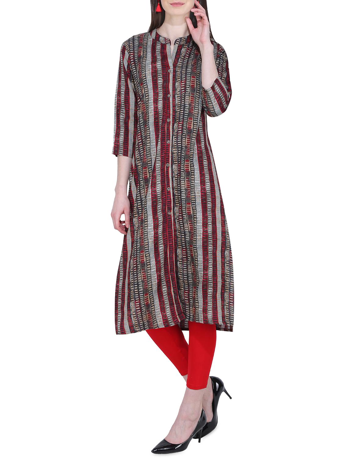 printed straight kurta - 16246960 - Zoom Image - 1