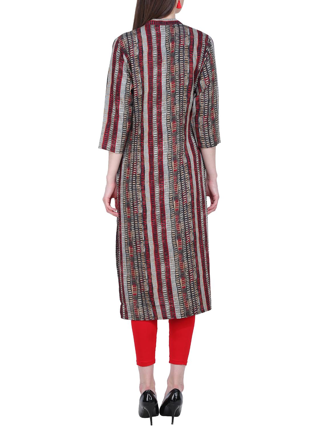 printed straight kurta - 16246960 - Zoom Image - 3