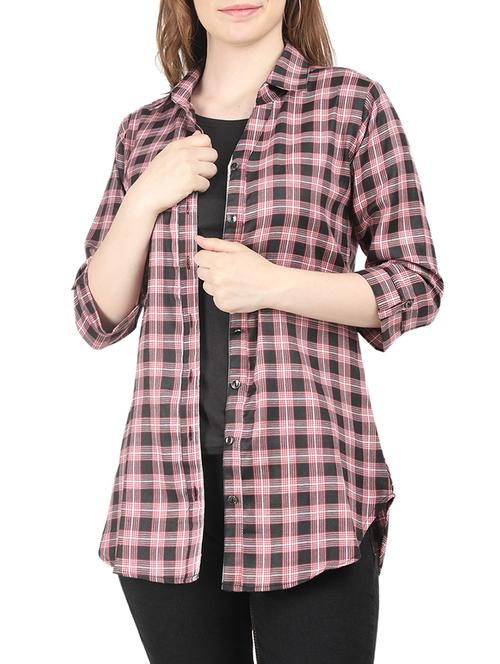 pleated back checkered shirt - 16246999 - Standard Image - 1