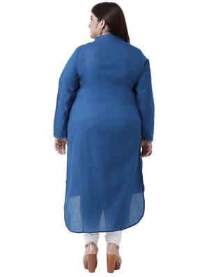 embroidered high low kurta - 16247155 - Standard Image - 3