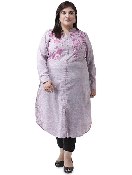 embroidered straight kurta - 16247162 - Standard Image - 1