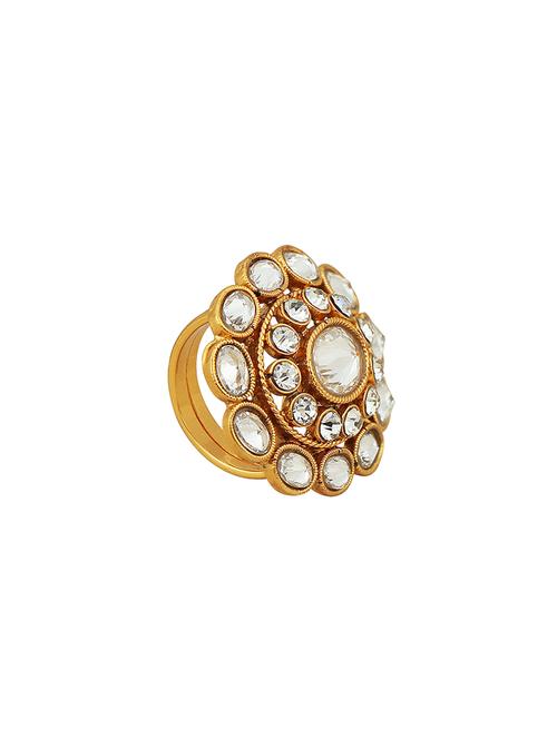gold metal hand ring - 16248471 - Standard Image - 1