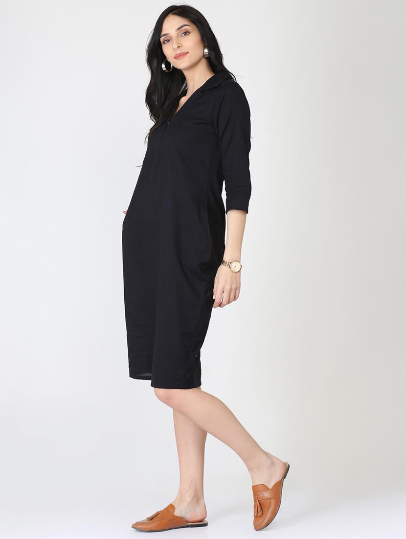lapel neck sheath dress - 16249394 - Zoom Image - 2
