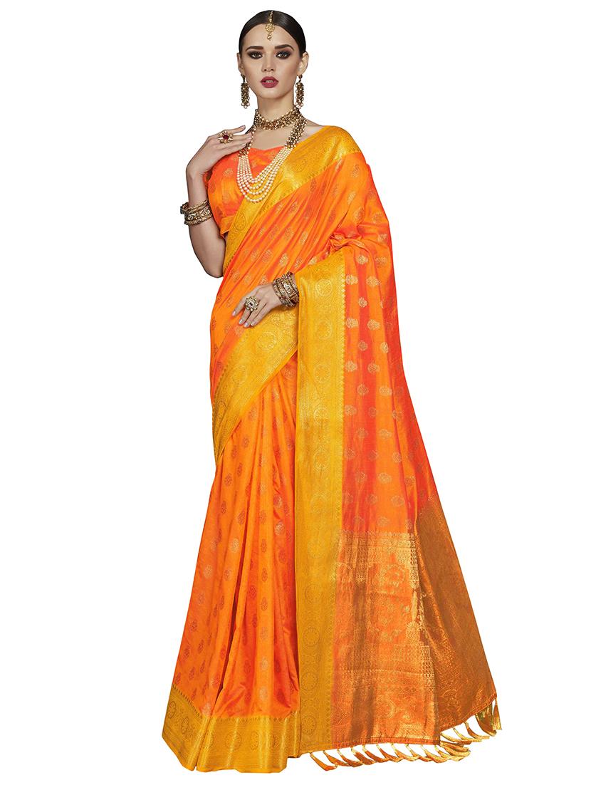 self-design banarasi saree with blouse - 16249863 - Zoom Image - 1