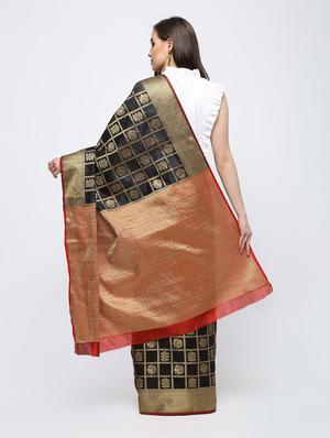 zari work kanjivaram saree with blouse - 16249879 - Standard Image - 2