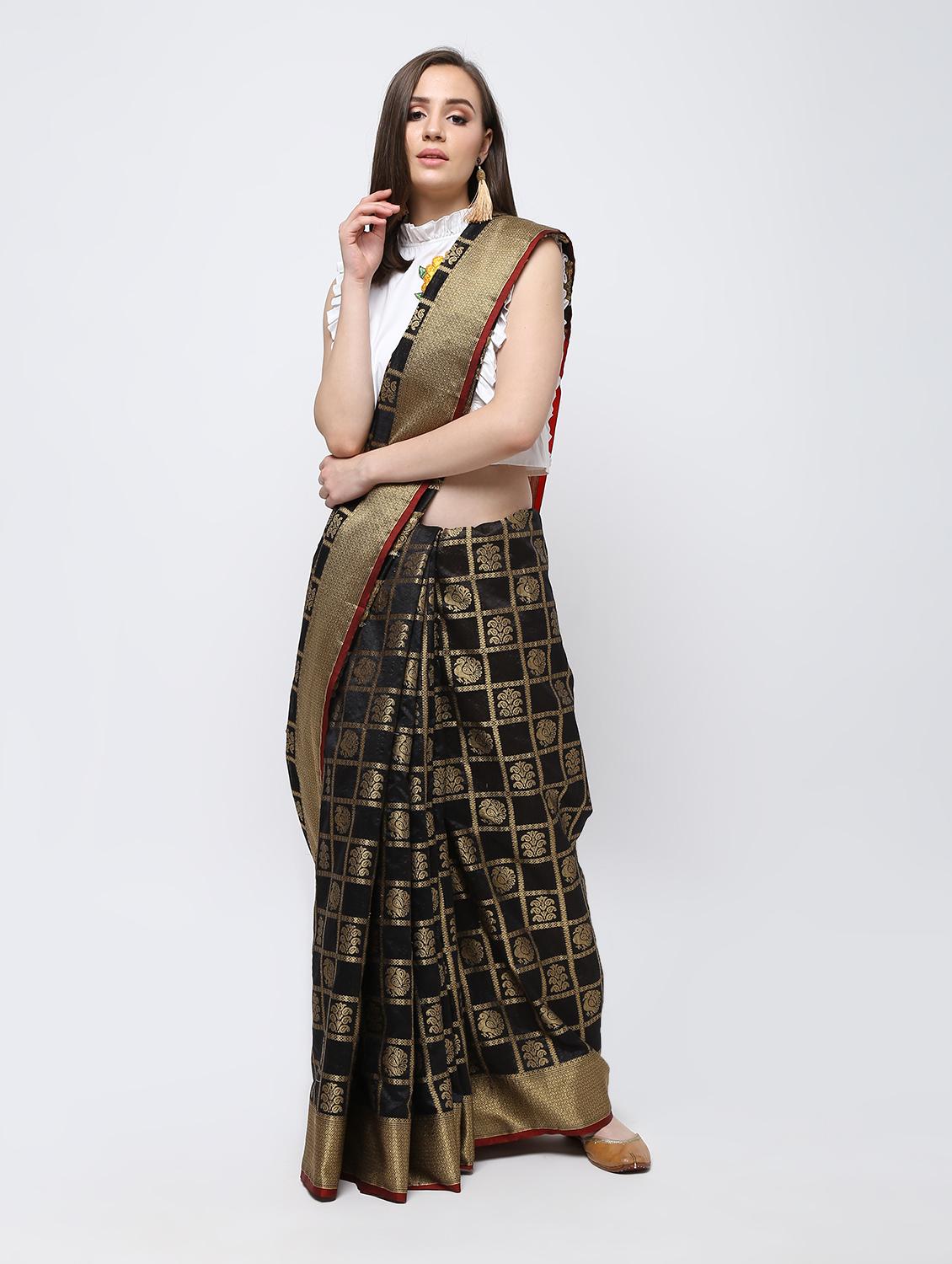 zari work kanjivaram saree with blouse - 16249879 - Zoom Image - 1