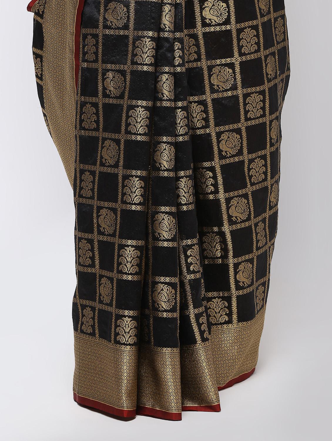zari work kanjivaram saree with blouse - 16249879 - Zoom Image - 3