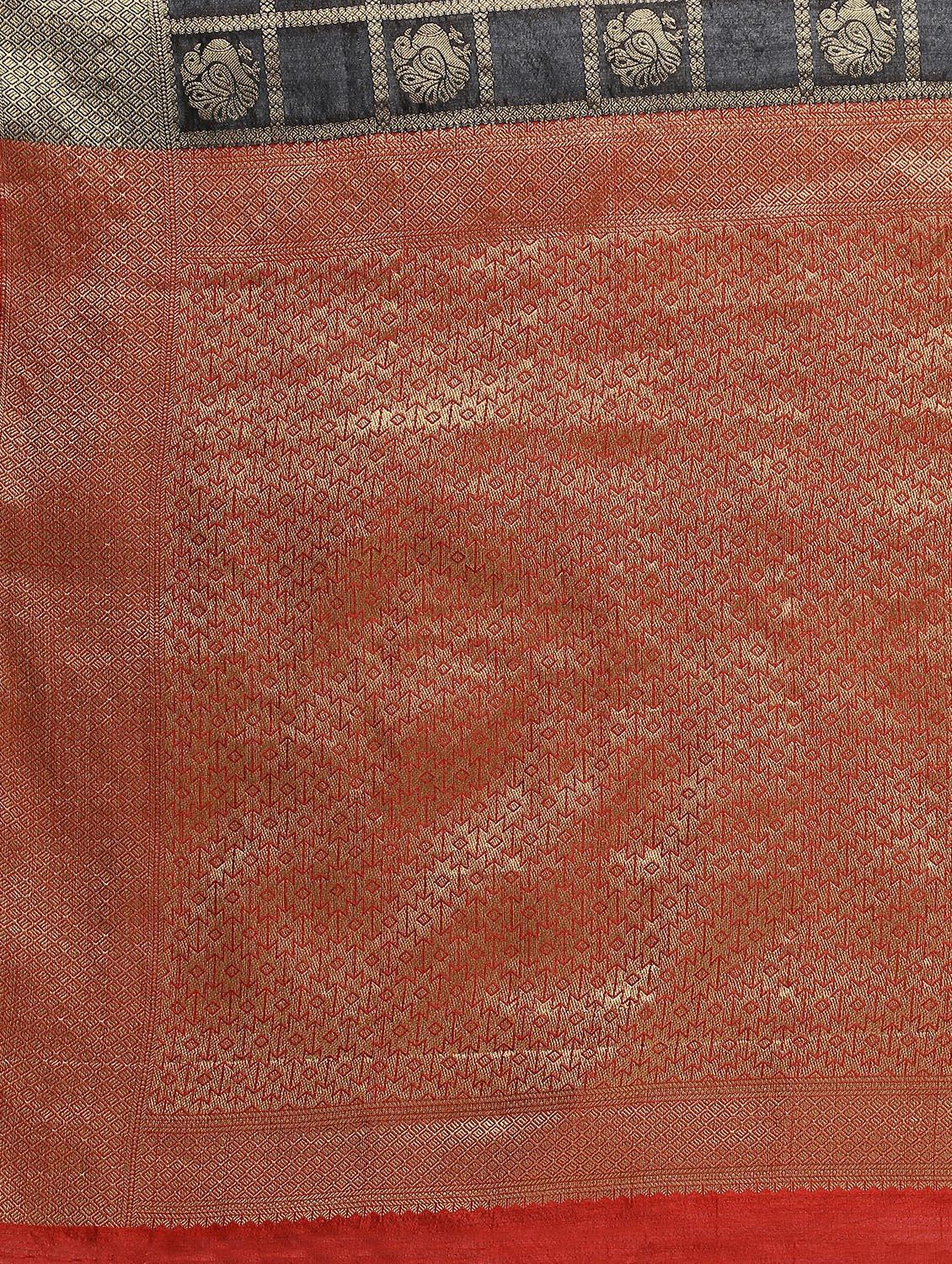zari work kanjivaram saree with blouse - 16249879 - Zoom Image - 5