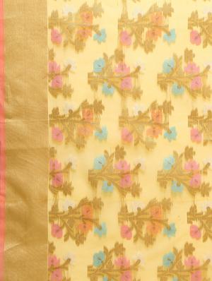 floral zari work saree with blouse - 16249886 - Standard Image - 5
