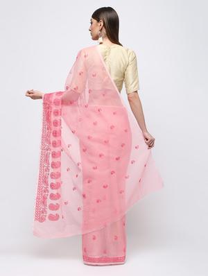 paisley chikankari saree with blouse - 16249891 - Standard Image - 2