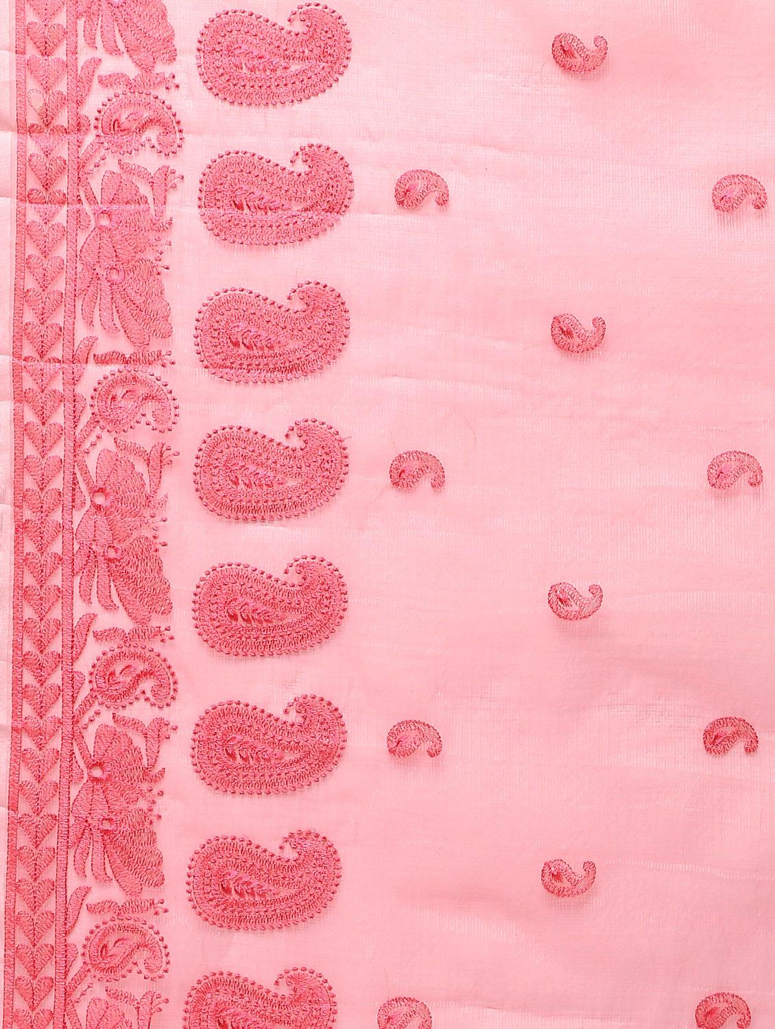 paisley chikankari saree with blouse - 16249891 - Zoom Image - 5