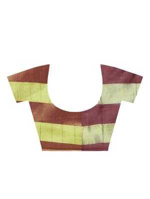 solid zari border saree with blouse - 16249897 - Standard Image - 4