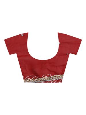 gota patti bandhani saree with blouse - 16249909 - Standard Image - 4