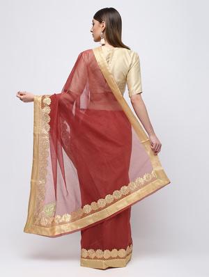 patchwork gota patti saree with blouse - 16249969 - Standard Image - 2