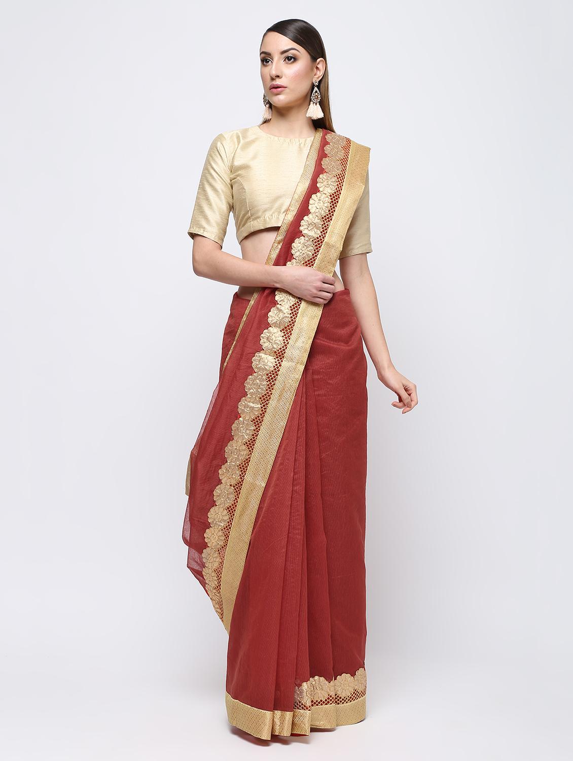 patchwork gota patti saree with blouse - 16249969 - Zoom Image - 1
