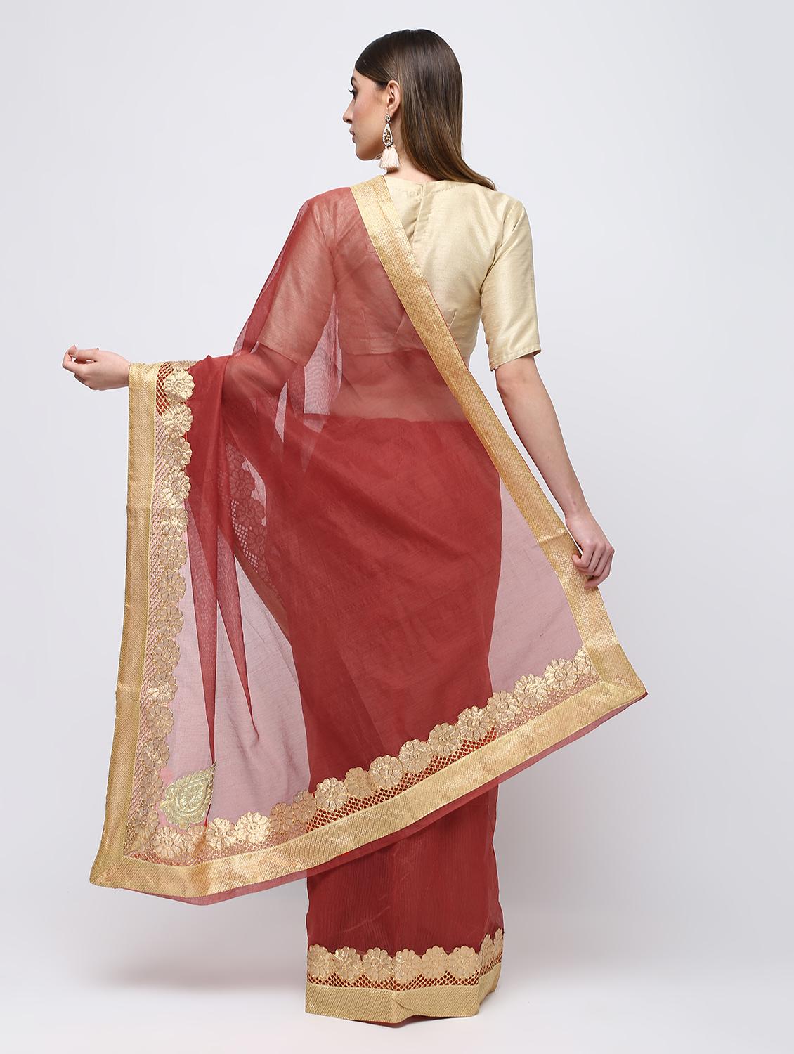 patchwork gota patti saree with blouse - 16249969 - Zoom Image - 2
