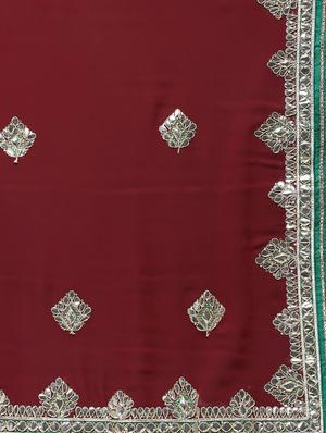 maroon georgette gota patti saree with blouse - 16250010 - Standard Image - 5
